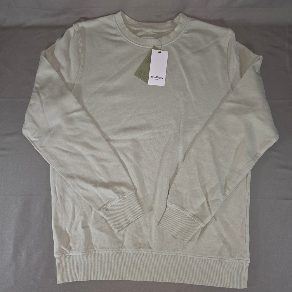 Goodfellow & Co Mens Sage Green Cotton Crewneck Sweatshirt Medium 45KWL7 NWT